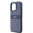DKNY DKHCP15XPRTHSLB iPhone 15 Pro Max 6.7" hátlap, tok Leather Mono Stripe & Metal Logo, kék