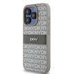DKNY DKHCP15XPRTHSLE iPhone 15 Pro Max 6.7" hátlap, tok Leather Mono Stripe & Metal Logo, bézs