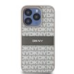 DKNY DKHCP15XPRTHSLE iPhone 15 Pro Max 6.7" hátlap, tok Leather Mono Stripe & Metal Logo, bézs