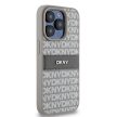 DKNY DKHCP15XPRTHSLE iPhone 15 Pro Max 6.7" hátlap, tok Leather Mono Stripe & Metal Logo, bézs