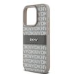 DKNY DKHCP15XPRTHSLE iPhone 15 Pro Max 6.7" hátlap, tok Leather Mono Stripe & Metal Logo, bézs