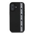 DKNY iPhone 16 3D Rubber Repeat Logo Line DKHCP16S3DVSDLK hátlap, tok, fekete