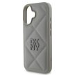 DKNY iPhone 16 PU Leather Quilted Stack Logo DKHCP16SPQDSLG hátlap, tok, szürke