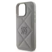 DKNY iPhone 16 Pro Max PU Leather Quilted Stack Logo Case DKHCP16XPQDSLG hátlap, tok, szürke