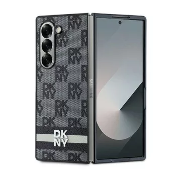   DKNY Checkered Pattern Printed Stripes Samsung Galaxy Z Fold 6 hátlap, tok, fekete