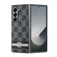 DKNY Checkered Pattern Printed Stripes Samsung Galaxy Z Fold 6 hátlap, tok, fekete