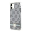 DKNY case for IPHONE 11 Magsafe hátlap, tok DKHMN61HCPTSE Checkered Pattern W/Printed Stripes, bézs
