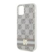 DKNY case for IPHONE 11 Magsafe hátlap, tok DKHMN61HCPTSE Checkered Pattern W/Printed Stripes, bézs