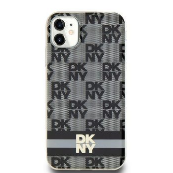   DKNY case for IPHONE 11 Magsafe hátlap, tok DKHMN61HCPTSK Checkered Pattern W/Printed Stripes, fekete