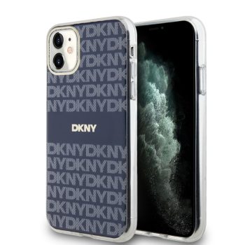   DKNY iPhone 11 PC/TPU Repeat Pattern Tonal Stripe Magsafe kompatibilis DKHMN61HRHSEB hátlap, tok, sötétkék