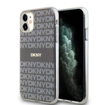  DKNY iPhone 11 PC/TPU Repeat Pattern Tonal Stripe Magsafe kompatibilis DKHMN61HRHSEE hátlap, tok, bézs