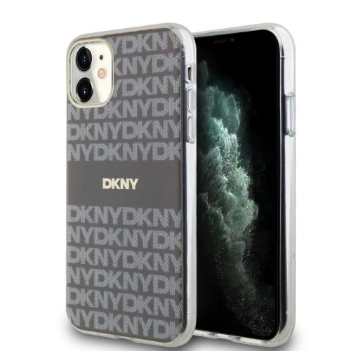 DKNY iPhone 11 PC/TPU Repeat Pattern Tonal Stripe Magsafe kompatibilis DKHMN61HRHSEE hátlap, tok, bézs