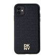 DKNY case for IPHONE 11 Magsafe hátlap, tok DKHMN61PSHRPSK Repeat Pattern W/Stack Logo, fekete