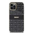 DKNY iPhone 12/12 Pro PC/TPU Repeat Pattern Tonal Stripe Magsafe kompatibilis DKHMP12MHRHSEK hátlap, tok, fekete