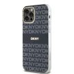 DKNY iPhone 12/12 Pro PC/TPU Repeat Pattern Tonal Stripe Magsafe kompatibilis DKHMP12MHRHSEK hátlap, tok, fekete
