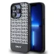 DKNY iPhone 12/12 Pro PU Leather Repeat Pattern Bottom Stripe MagSafe DKHMP12MPSOSPK, hátlap, tok, fekete
