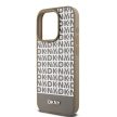 DKNY iPhone 12/12 Pro PU Leather Repeat Pattern Bottom Stripe MagSafe kompatibilis DKHMP12MPSOSPW hátlap, tok, barna