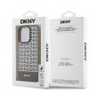 DKNY iPhone 12/12 Pro PU Leather Repeat Pattern Bottom Stripe MagSafe kompatibilis DKHMP12MPSOSPW hátlap, tok, barna