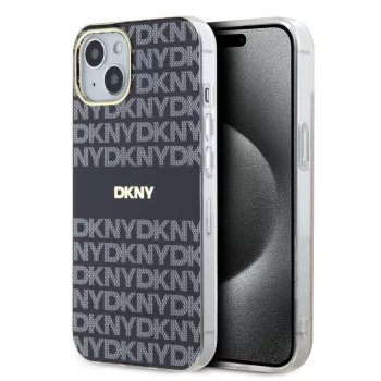   DKNY iPhone 13 PC/TPU Repeat Pattern Tonal Stripe Magsafe kompatibilis DKHMP13MHRHSEK hátlap, tok, fekete