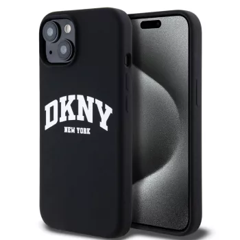   DKNY iPhone 13 Liquid Silicone Arch Logo MagSafe kompatibilis DKHMP13MSNYACH szilikon hátlap, tok, fekete