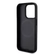 DKNY iPhone 14 Pro PU Leather Repeat Pattern Bottom Stripe MagSafe DKHMP14LPSOSPK, hátlap, tok, fekete