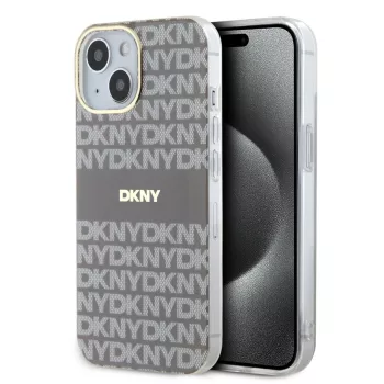   DKNY iPhone 14 PC/TPU Repeat Pattern Tonal Stripe Magsafe kompatibilis DKHMP14SHRHSEE hátlap, tok, bézs