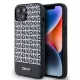 DKNY iPhone 14 PU Leather Repeat Pattern Bottom Stripe MagSafe DKHMP14SPSOSPK, hátlap, tok, fekete
