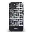 DKNY iPhone 14 PU Leather Repeat Pattern Bottom Stripe MagSafe DKHMP14SPSOSPK, hátlap, tok, fekete