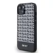 DKNY iPhone 14 PU Leather Repeat Pattern Bottom Stripe MagSafe DKHMP14SPSOSPK, hátlap, tok, fekete