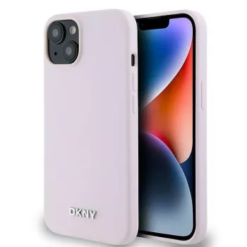   DKNY Liquid Silicone Small Metal Logo MagSafe iPhone 14 6.1" hátlap, tok, rózsaszín