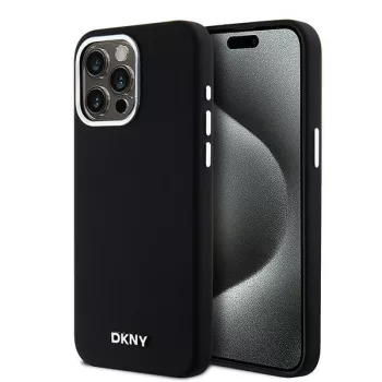   DKNY Liquid Silicone Small Metal Logo MagSafe iPhone 14 Pro Max 6.7", hátlap, tok, fekete