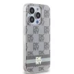 DKNY iPhone 15 Pro compatible with MagSafe DKHMP15LHCPTSE hátlap, tok MagSafe PC TPU Checkered Pattern W/Printed Stripes, bézs