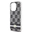 DKNY iPhone 15 Pro compatible with MagSafe DKHMP15LHCPTSK hátlap, tok MagSafe PC TPU Checkered Pattern W/Printed Stripes, fekete