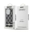 DKNY iPhone 15 Pro compatible with MagSafe DKHMP15LHCPTSK hátlap, tok MagSafe PC TPU Checkered Pattern W/Printed Stripes, fekete