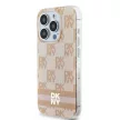 DKNY DKHMP15LHCPTSP iPhone 15 Pro 6.1" hátlap, tok IML Checkered Mono Pattern & Printed Stripes MagSafe, rózsaszín