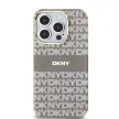 DKNY iPhone 15 Pro compatible with MagSafe DKHMP15LHRHSEE hátlap, tok MagSafe PC TPU Repeat Texture Pattern W/ Stripe, bézs
