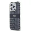 DKNY iPhone 15 Pro compatible with MagSafe DKHMP15LHRHSEK hátlap, tok MagSafe PC TPU Repeat Texture Pattern W/ Stripe, fekete