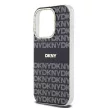 DKNY iPhone 15 Pro compatible with MagSafe DKHMP15LHRHSEK hátlap, tok MagSafe PC TPU Repeat Texture Pattern W/ Stripe, fekete