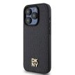 DKNY iPhone 15 Pro compatible with MagSafe DKHMP15LPSHRPSK hátlap, tok MagSafe Pu Repeat Pattern W/Stack Logo, fekete