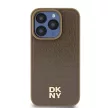 DKNY DKHMP15LPSHRPSW iPhone 15 Pro 6.1" hátlap, tok Leather Monogram Pattern Metal Logo MagSafe, barna