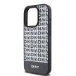 DKNY iPhone 15 Pro PU Leather Repeat Pattern Bottom Stripe MagSafe DKHMP15LPSOSPK, hátlap, tok, fekete