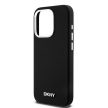 DKNY iPhone 15 Pro compatible with MagSafe DKHMP15LSMCHLK hátlap, tok MagSafe Silicone W/Horizontal Metal Logo, fekete