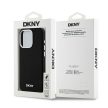 DKNY iPhone 15 Pro compatible with MagSafe DKHMP15LSMCHLK hátlap, tok MagSafe Silicone W/Horizontal Metal Logo, fekete
