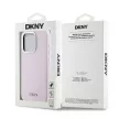 DKNY iPhone 15 Pro compatible with MagSafe DKHMP15LSMCHLP hátlap, tok MagSafe Silicone W/Horizontal Metal Logo, rózsaszín