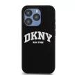 DKNY iPhone 15 Pro compatible with MagSafe DKHMP15LSNYACH hátlap, tok MagSafe Silicone W/White Arch Logo, fekete