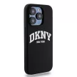 DKNY iPhone 15 Pro compatible with MagSafe DKHMP15LSNYACH hátlap, tok MagSafe Silicone W/White Arch Logo, fekete