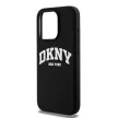 DKNY iPhone 15 Pro compatible with MagSafe DKHMP15LSNYACH hátlap, tok MagSafe Silicone W/White Arch Logo, fekete