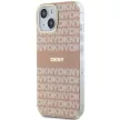 DKNY iPhone 15 Plus MagSafe DKHMP15MHRHSEP hátlap, tok MagSafe PC TPU Repeat Texture Pattern W/ Stripe, rózsaszín