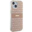 DKNY iPhone 15 Plus MagSafe DKHMP15MHRHSEP hátlap, tok MagSafe PC TPU Repeat Texture Pattern W/ Stripe, rózsaszín