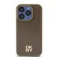 DKNY DKHMP15MPSHRPSW iPhone 15 Plus/14 Plus 6.7" hátlap, tok Leather Pattern Metal Logo MagSafe, barna